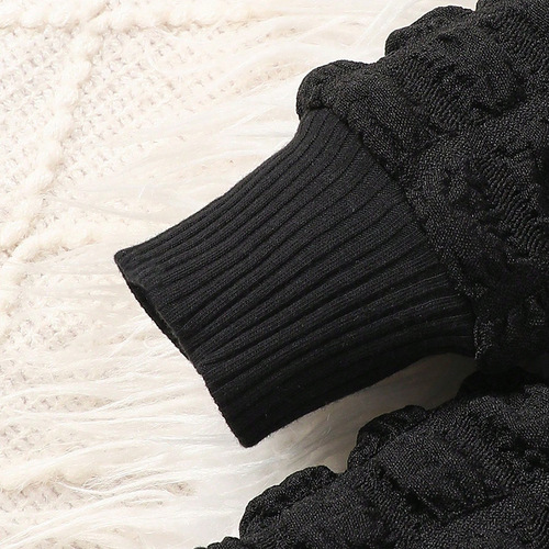 25 new autumn and winter girls 'treasure pure black long-sleeved fashion suit children's girl baby children's clothing cross-border a category