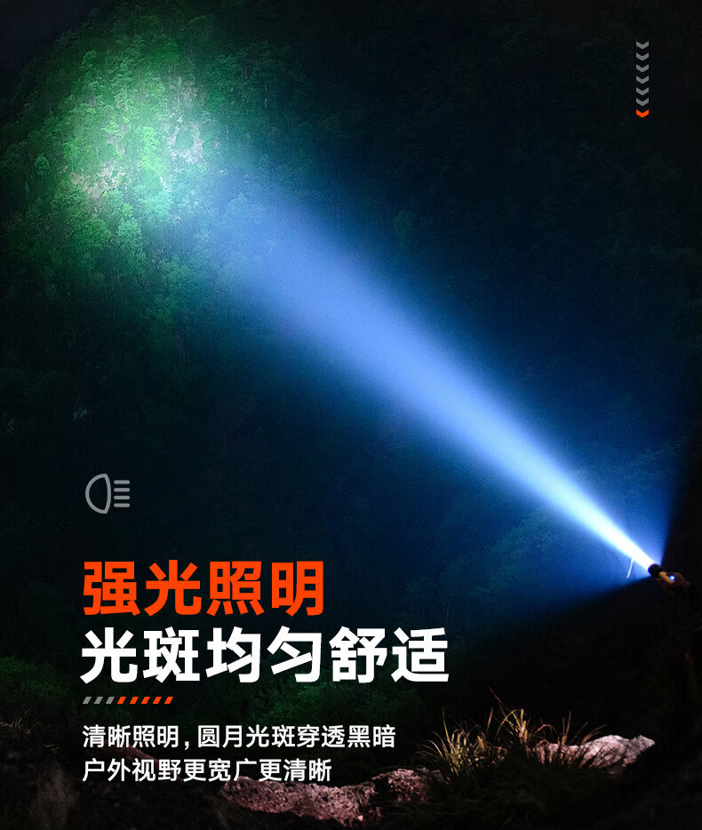Philips Metal Flashlight Strong Light Long-range Long-life Charging Portable Home Outdoor Emergency SFL2202