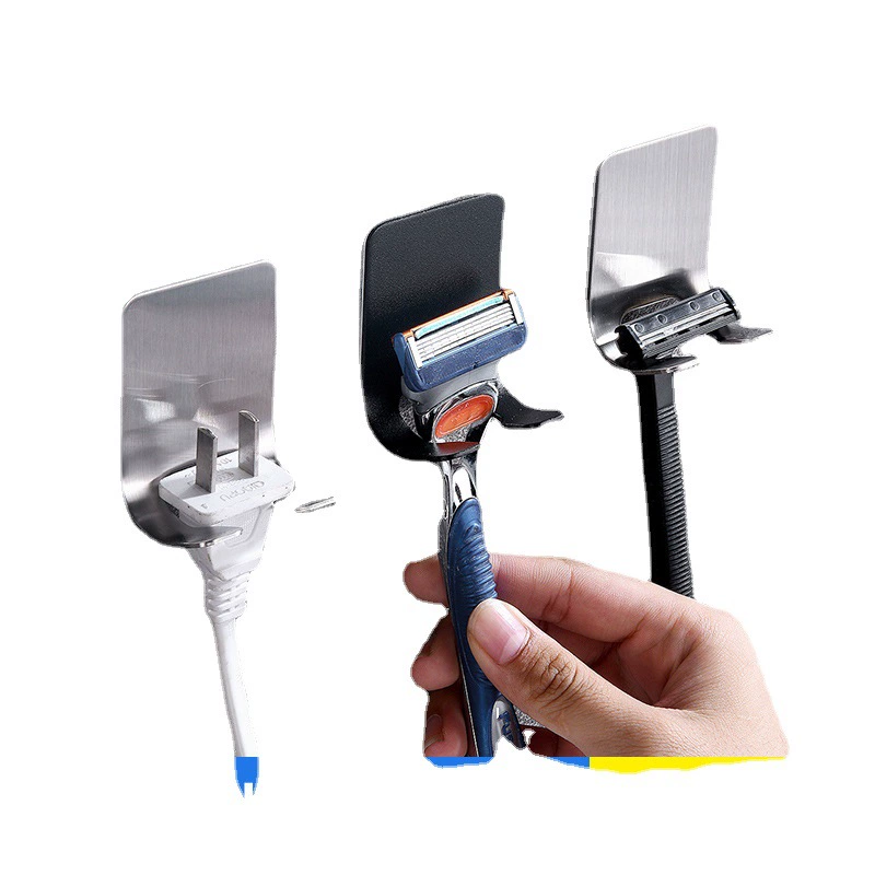 Stainless Steel Razor Holder, Self-Adhesive No-Trace Hook, 304 Options, Wall-Mounted