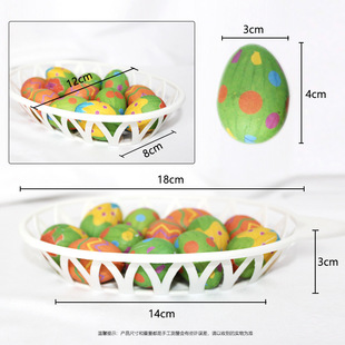 Cross-border wholesale Easter egg DIY painted pattern flower basket simulation egg festival scene layout desktop ornaments