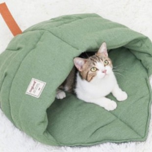 Cross-border Hot Puppy Kitten Indoor Bed Cave Leaf Nest Shape Soft and Durable Warm Cave Cat Bed