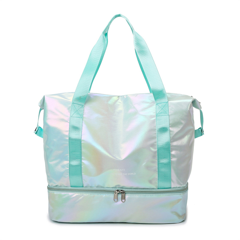 Nueva bolsa de viaje ligera de verano, bolsa de gimnasio expandible de color colorido, bolsa de yoga portátil de gran capacidad con separación en seco y húmedo image 7