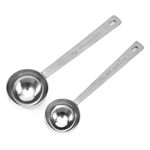 Factory in stock 30ml coffee measuring spoon 430 stainless steel milk powder long handle measuring spoon 15ml fruit powder spoon baking tools