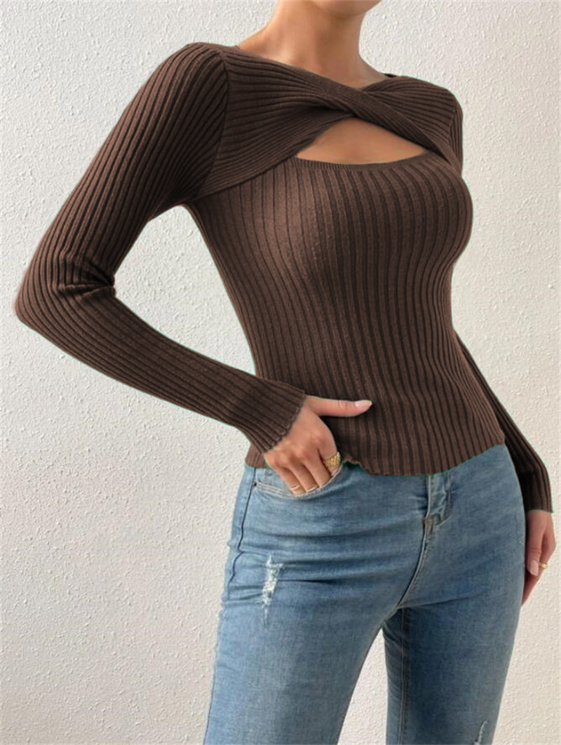 154g Weight Long Sleeve Sleeve Length Pullovers Placket Type Regular Sleeve Sleeve Type Polyester Fabric Type Regular Top Length Sweater Tops Type Holiday, Daily Occasion U Neck Neckline Slim Fit Type Solid Color Pattern Winter, Autumn Season Women's Gender Elegant, Streetwear Style Wholesale Women's Elegant Streetwear Solid Color Long Sleeve Sweaters & Cardigans 12
