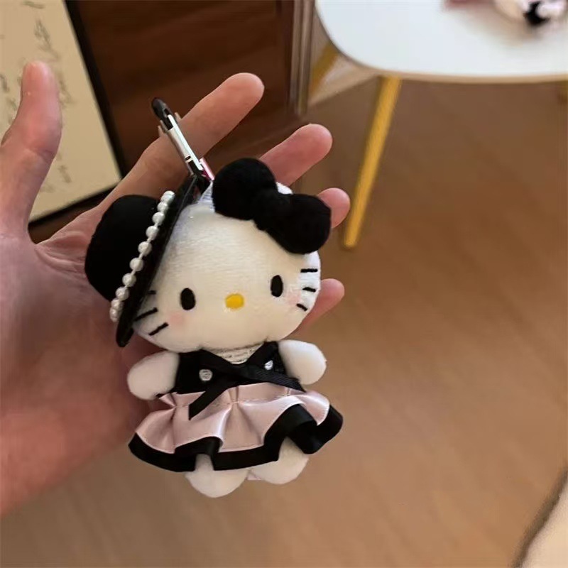 粉墨kitty小香风裙摆玩偶背包挂件ins风高级感精致挂饰爱心扣钥匙|undefined