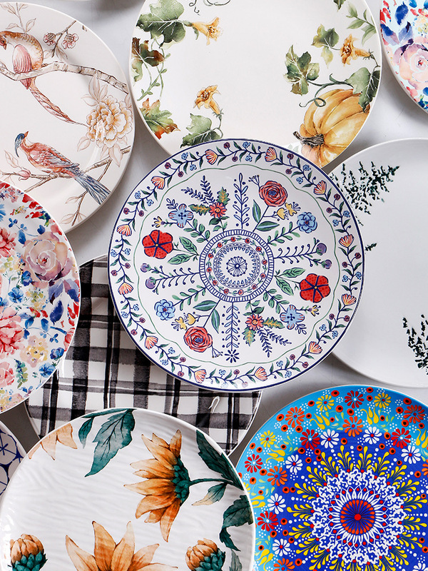 Slightly Defective Special Sale American Creative Painted Plate Stylish 11inch Ceramic Western Pasta Large Plate Round Flat Plate Slightly Defective Special Sale American Creative Painted Plate Stylish 11inch Ceramic Western Pasta Large Plate Round Flat Plate