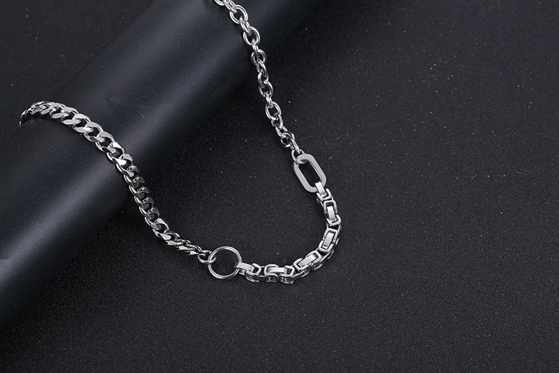 Titanium Steel Geometric Stitching Necklace Trendy Fashion Accessories Wholesale display picture 4