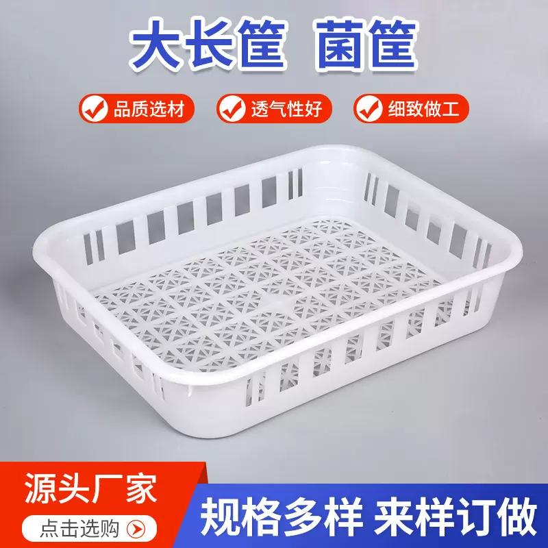 白色新料PP菌筐塑料筐一件起批耐高温菜筐平菇周转筐双耳筐塑料框