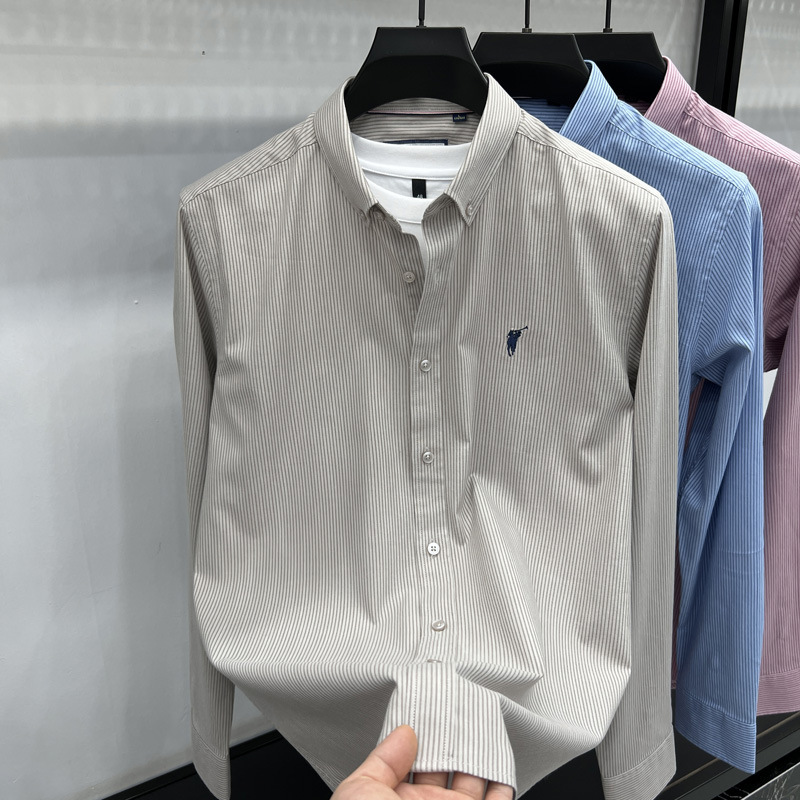 American genuine goods Tommy Tommy Long-sleeved Cotton Shirt Men's Spring and Autumn Anti-wrinkle Non-ironing Casual Striped Shirt for Men American genuine goods Tommy Tommy Long-sleeved Cotton Shirt Men's Spring and Autumn Anti-wrinkle Non-ironing Casual Striped Shirt for Men