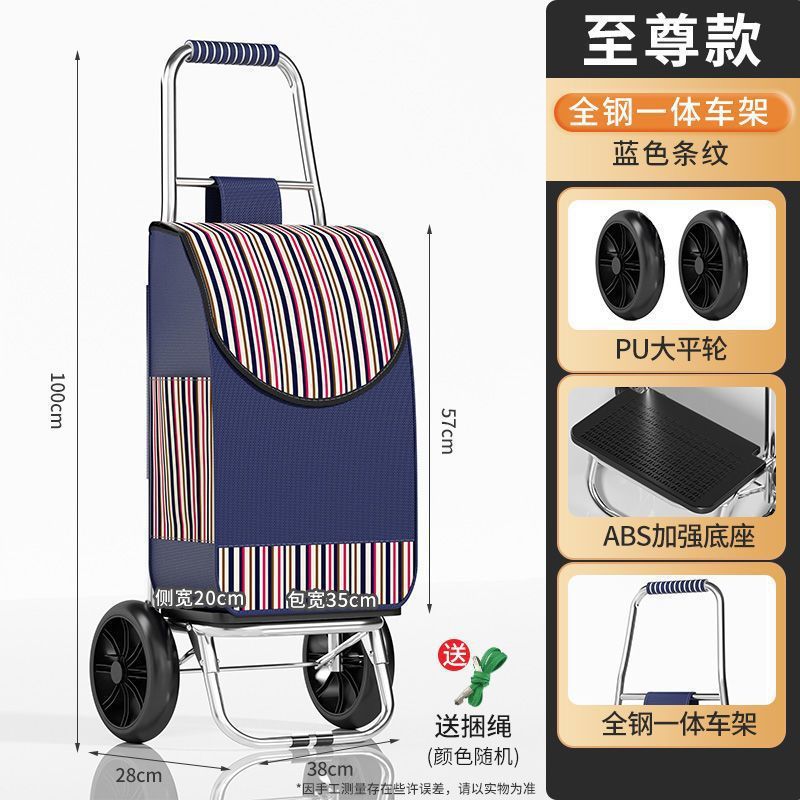 Carrito de compras de verduras, carro de escaleras doméstico, carro de mano, carro de compras plegable portátil, carro de tracción ligero de mercancías