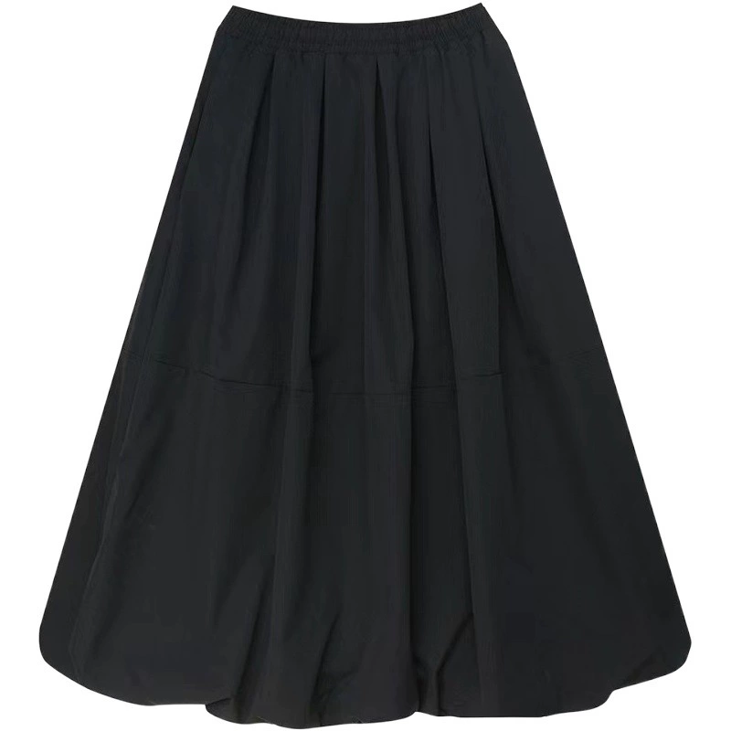 Осень/Зима Новая Женская юбка больших размеров для девочек, свободная юбка А-силуэта, эластичная блоховая юбка с высокой талией, длинная юбка