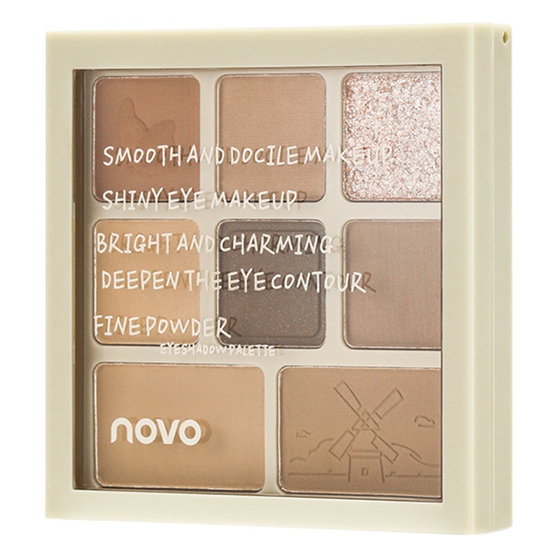 Novo Beauty Eyes Eight-Color Eyeshadow Palette - Multi-Use Waterproof Pearlescent Matte Earth-Toned Eyeshadow Palette