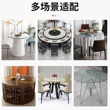 钢化玻璃桌面圆形酒店大圆桌转盘台面茶几餐桌饭桌家用圆玻璃防爆