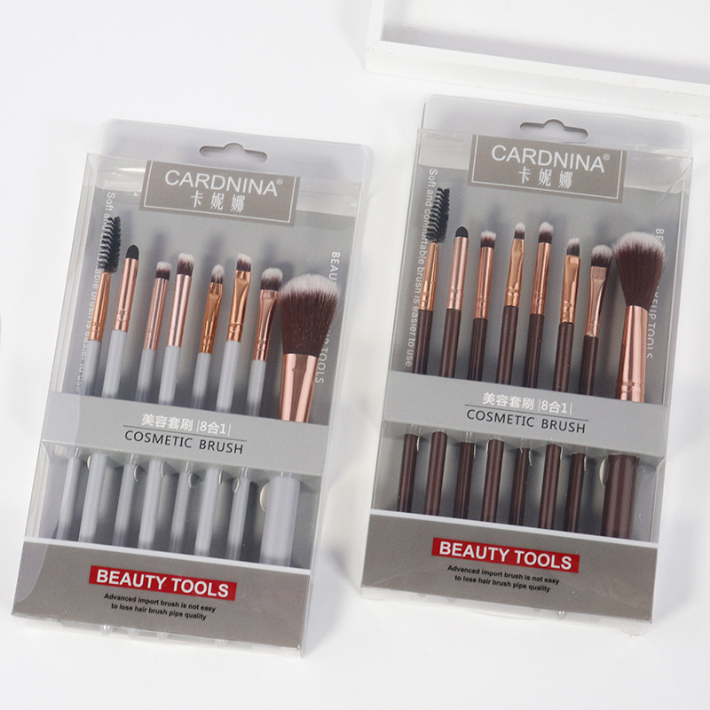 Exquisito cepillo de maquillaje de 8 piezas cepillo de base para principiantes cepillo suelto cepillo de sombra de ojos cepillo de belleza cepillo corrector herramientas de belleza