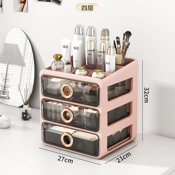[Large size + top cover—four layers] Dust-proof all-in-one installation-free/Princess Pink