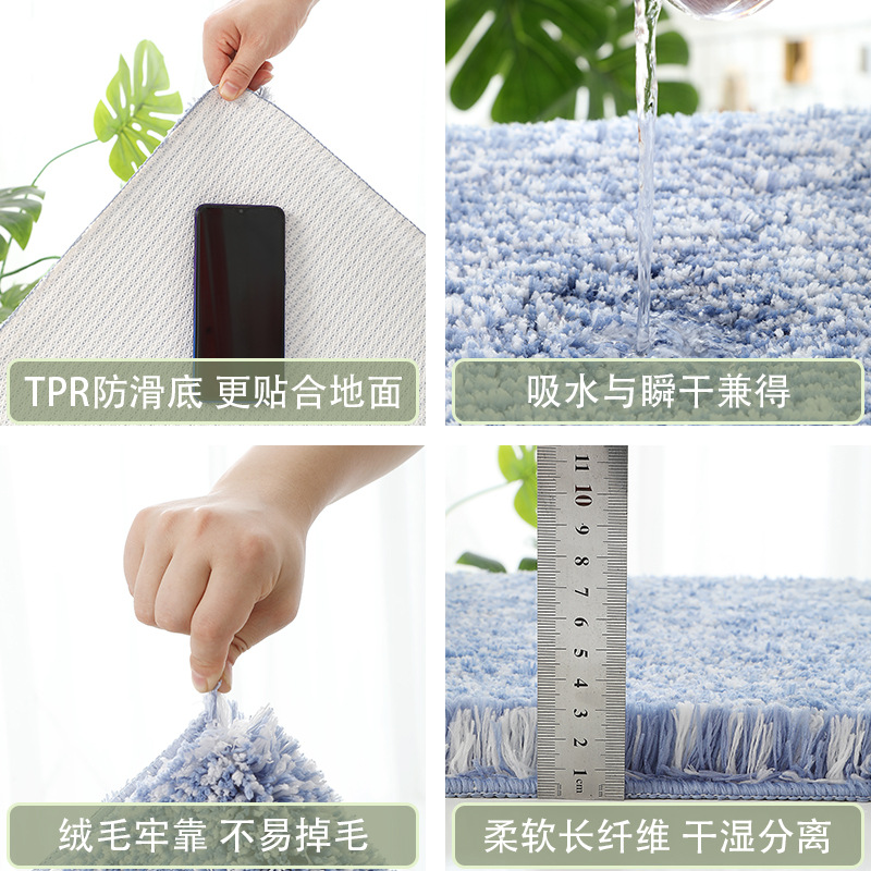 进门客厅加厚地垫卧室床边地毯浴室吸水防滑脚垫卫生间家用垫子