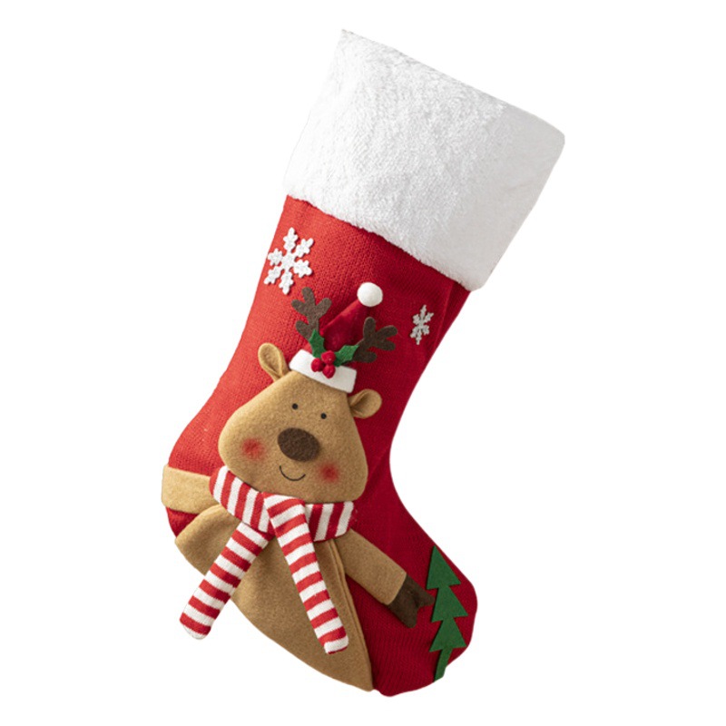 Bolsa de regalo de Papá Noel de tela de dibujos animados rojos Colgante de Navidad Adorno de árbol de Navidad Medias de Navidad Decoración de fiesta