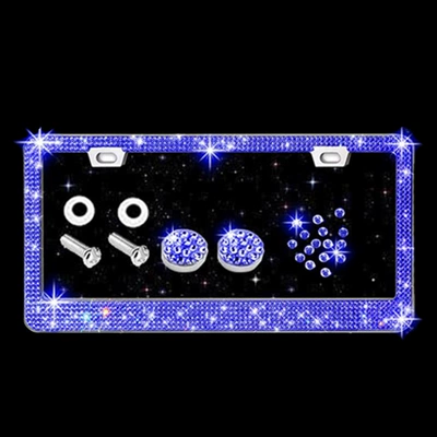 License plate holder/license plate holder — Stainless Steel License Plate Frame - blue-diamond-1-piece