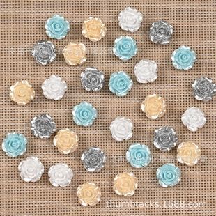 Amazon Creative Pearl Paint Resin Rose Flower Creative Thumbtack Cork Board Thumbtack Wholesale Cross-Border Decoration