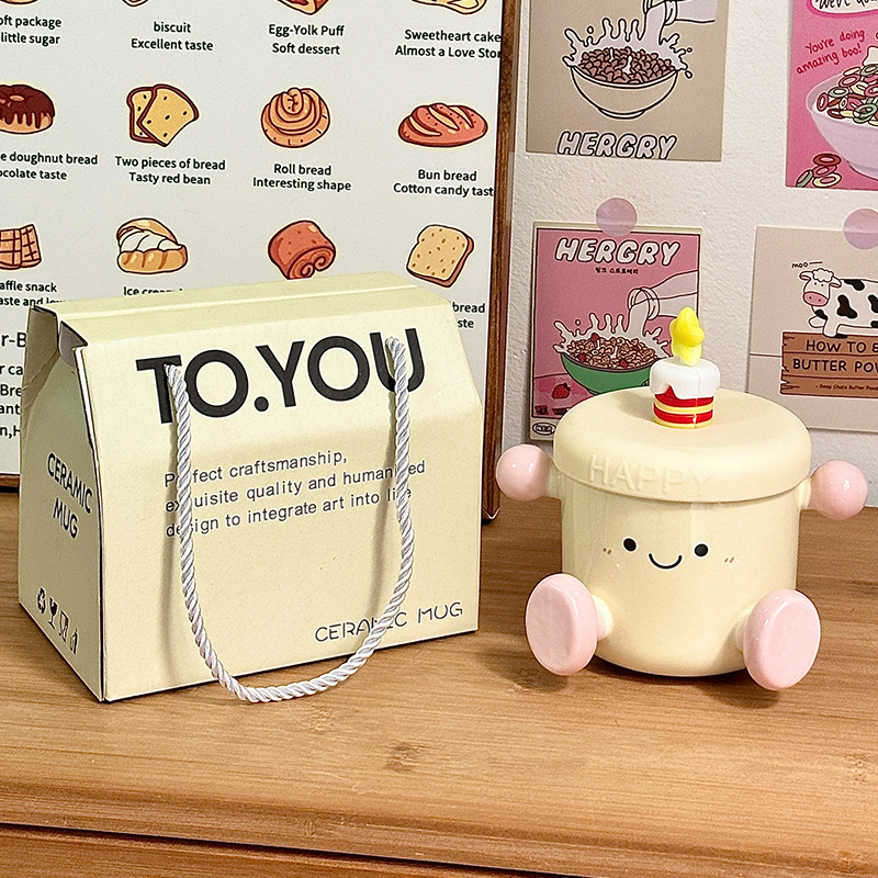 Taza linda taza de cerámica taza de regalo de mano taza de agua taza de pareja casera regalo de cumpleaños niña regalo del día del maestro