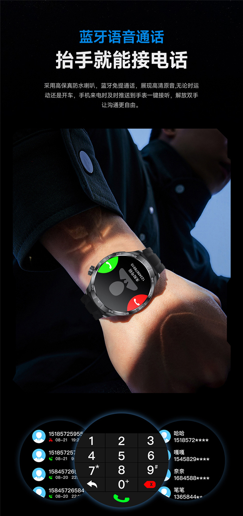 The new G4PLUS smartwatch from Huaqiangbei features Bluetooth calls, music control, Alipay, weather, health and sports undefined