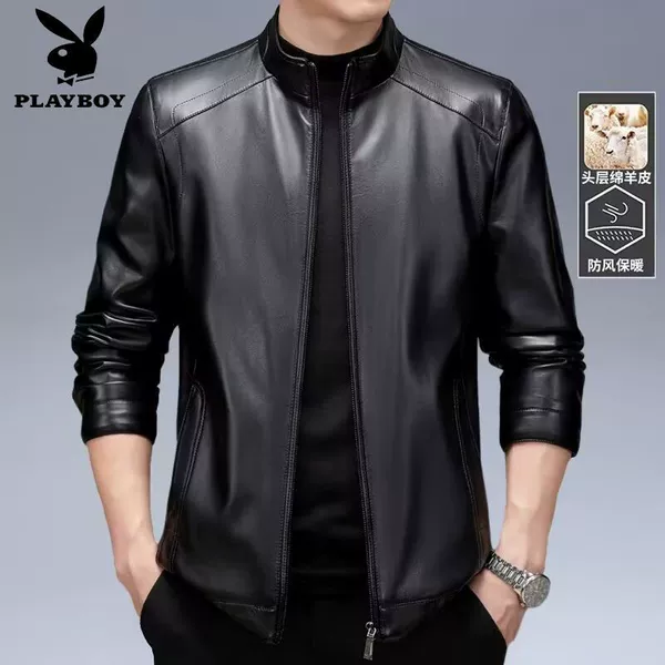 801 stand collar [single leather] black