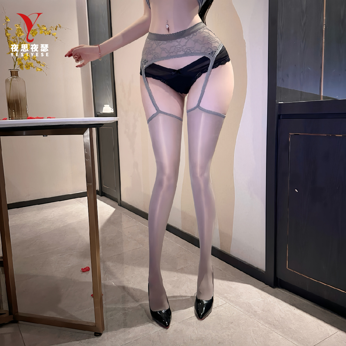 Night Thoughts Night Sexy Lingerie Sexy No-Take-Off See-Through Temptation Ultra-Thin Over-The-Knee Pantyhose One Piece Dropshipping A09