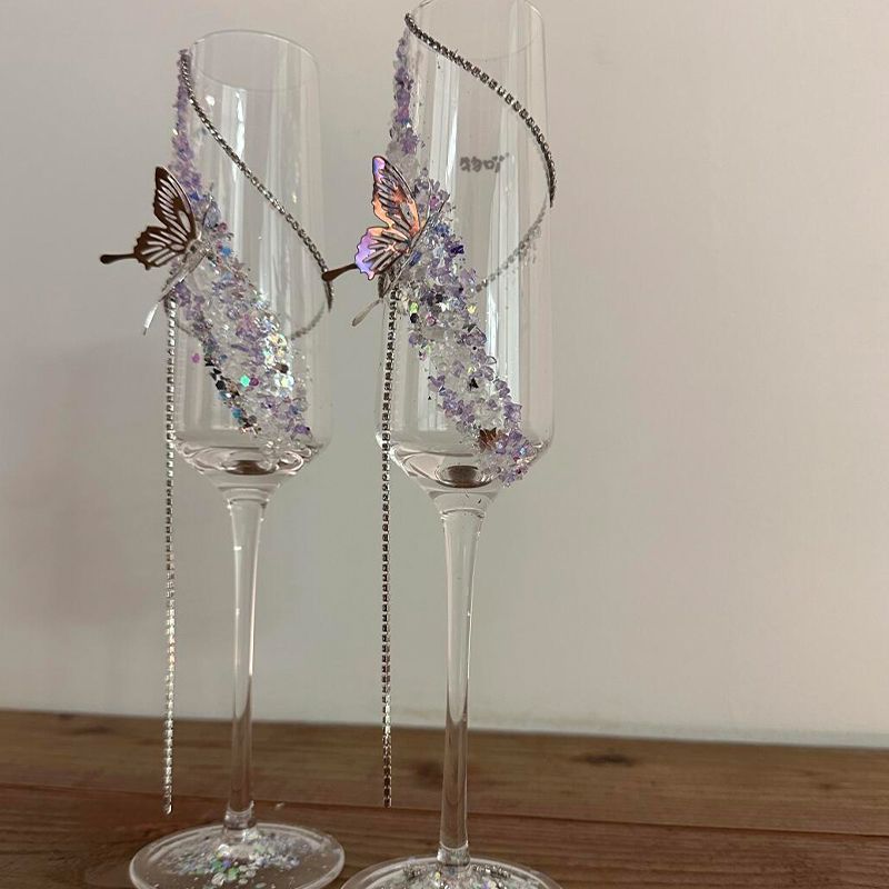 雰囲気ニッチ乾杯シャンパンカップ装飾 diy 材料パッケージ結婚式婚約ギフト女の子のためのバレンタインデー|undefined