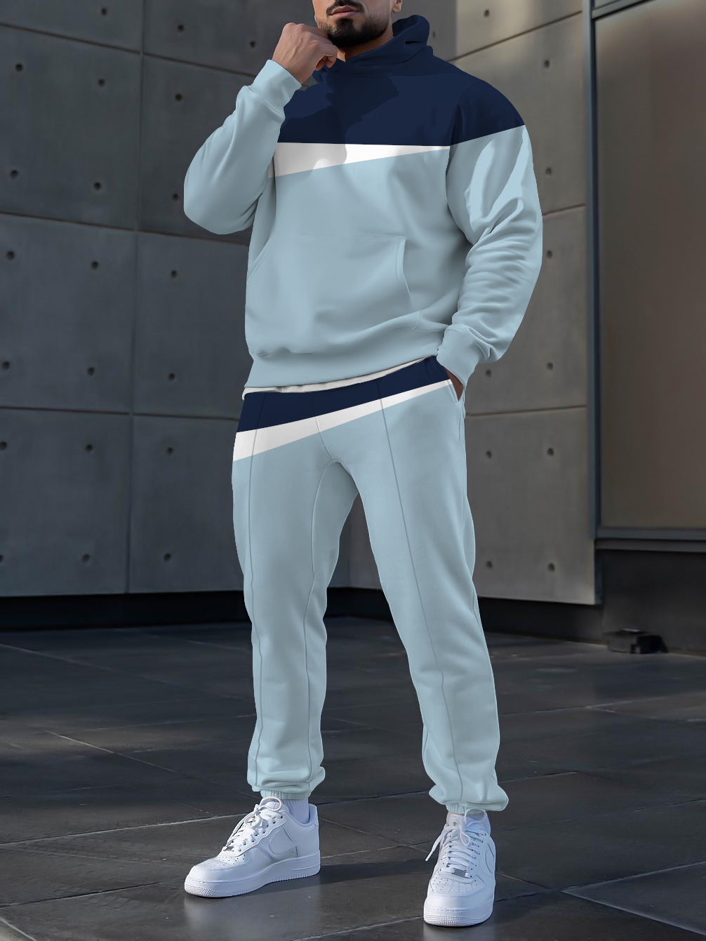 Primavera 2023 nuevo eBay AliExpress Amazon hombres deportes traje casual 3D impreso cuello redondo Pantalones