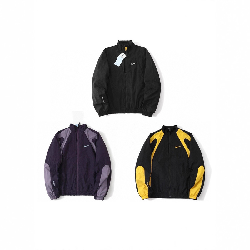 Spring and Autumn Cross-Border Overseas Popular Small Hook Co-Branded Nocta Series Contrasting Color Couple Stand-Up Collar Jacket