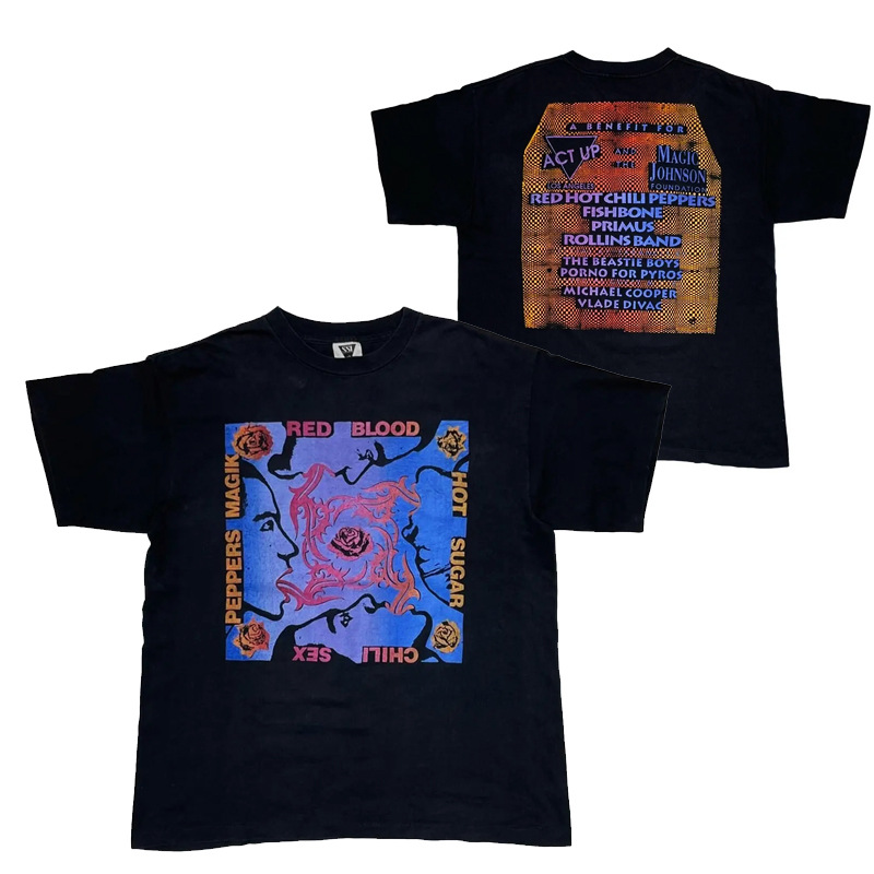 赤唐辛子バンドロックRed Hot Chili Peppersアメリカンレトロヴィンテージメンズtシャツ