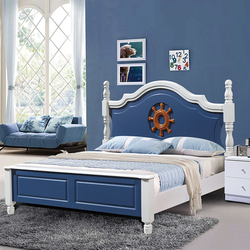 Cama de princesa moderna y simple Cama de madera maciza Cama de niños Cama de adolescentes Cama de niños Cama de niños Cama de niñas Cama individual Príncipe