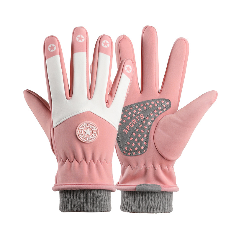 Guantes calientes para niños al aire libre nieve engrosada con forro polar impermeable antideslizante dibujos animados para niños guantes de esquí de invierno