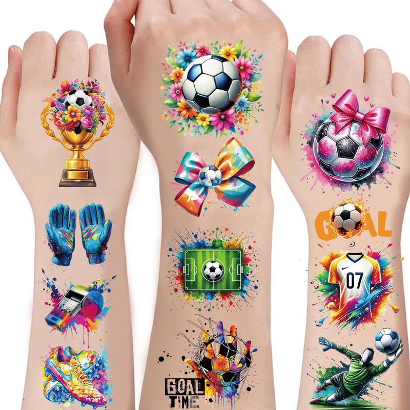 Cross-Border New Painted Graffiti Football Tattoo Stickers Carnival Football Peripheral Game Fans DIY Decorative Tattoo Stickers