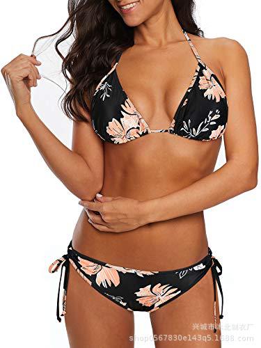 Set de Bikini Triángulo con Cordones Set de 2 Piezas de Nylon con Almohadilla sin Aros para Natación y Playa
