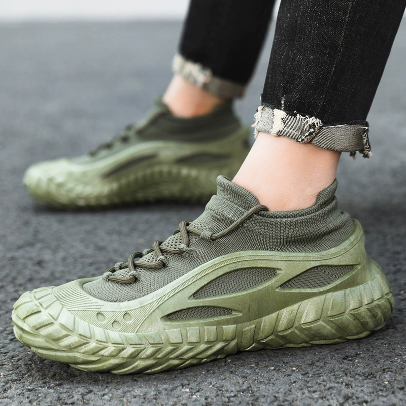 Трансграничная летающая мужская обувь Весенняя дышащая ленивая обувь Один педаль повседневная обувь модная обувь дикая наружная мужская повседневная обувь