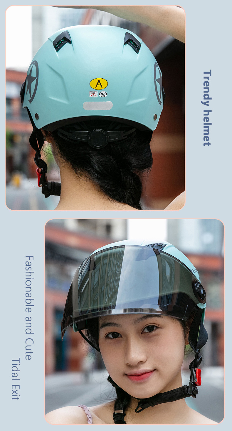 3C Certified Electric Vehicle Helmet, Motorcycle Safety Helmet, Cycling Half Helmet, Protective Commuter Helmet, Anti-Uv