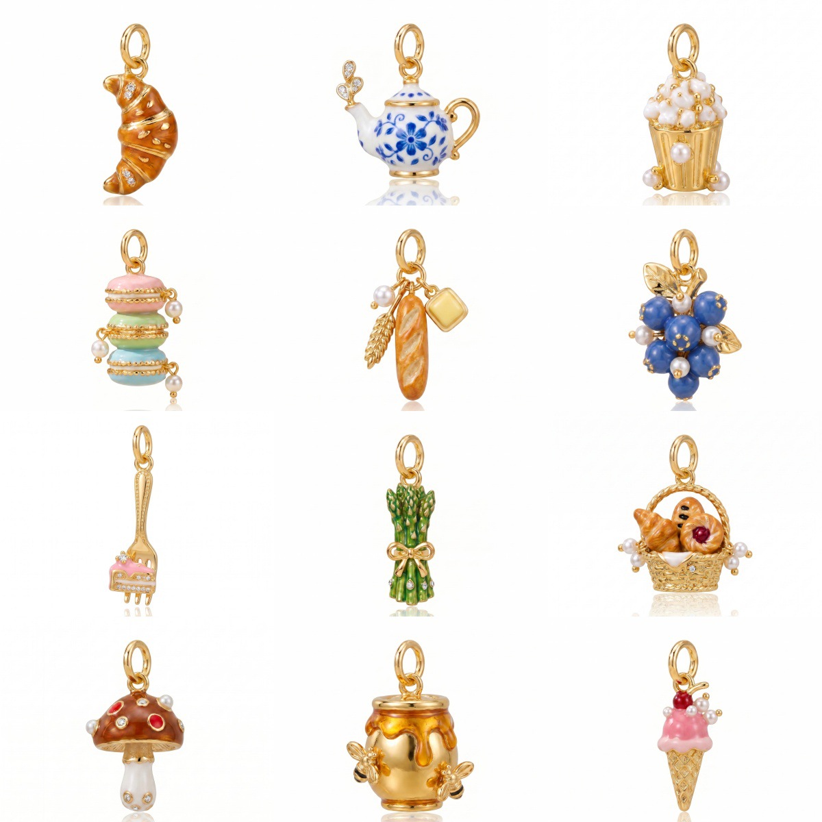 European and American cross-border cartoon mushroom ice cream pendant, colorful and cute, suitable for daily wear, personalized small accessory