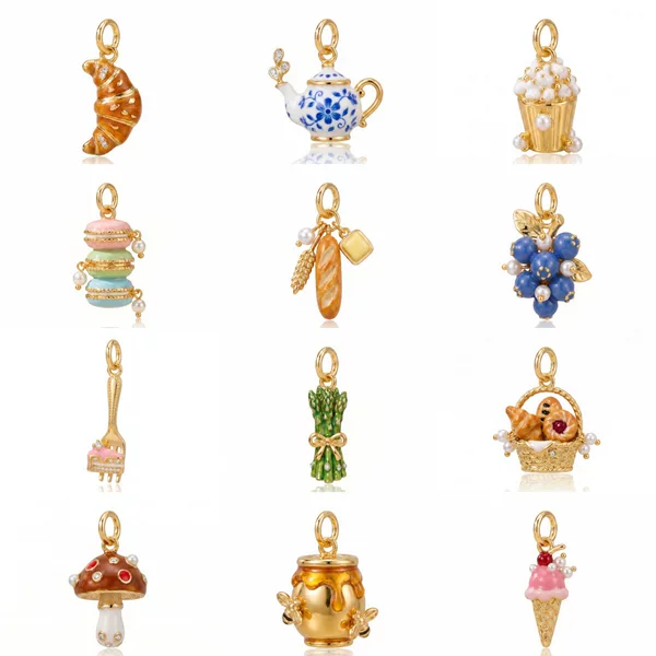 European and American cross-border cartoon mushroom ice cream pendant, colorful and cute, suitable for daily wear, personalized small accessory