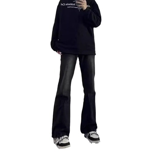 Black skinny jeans for men, spring and autumn, slimming straight tube, cool and stylish, high-end American retro long pants 