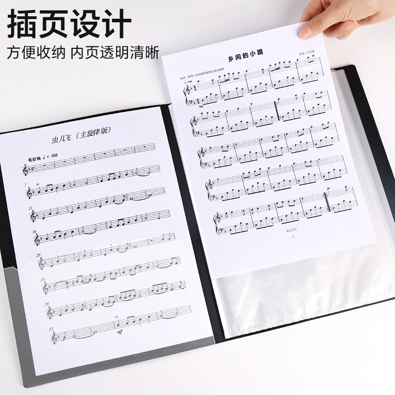 A4 carpeta de partituras negras carpeta de partituras transparente libro de partituras carpeta de piano libro de partituras carpeta de partituras de música libro de partituras