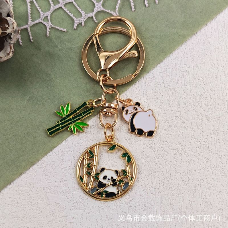 新中式可爱国宝熊猫钥匙扣成都文创樱花扇子挂件包包挂饰小礼物|undefined