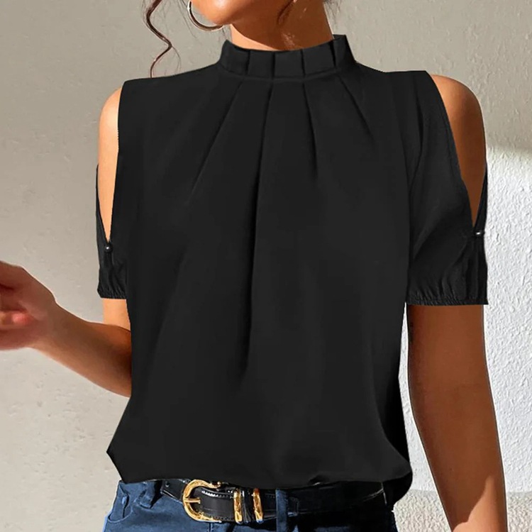 Women's T-shirt Short Sleeve Blouses Simple Style Solid Color display picture 6