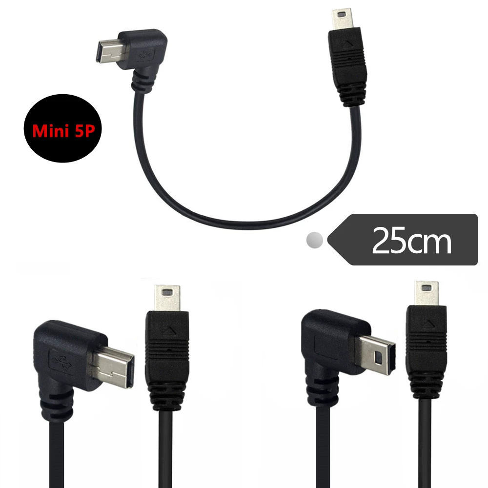 [USB-кабель 90° T-образный разъем мини 5P к мини 5P, кабель продления для цифровых фотоаппаратов]
