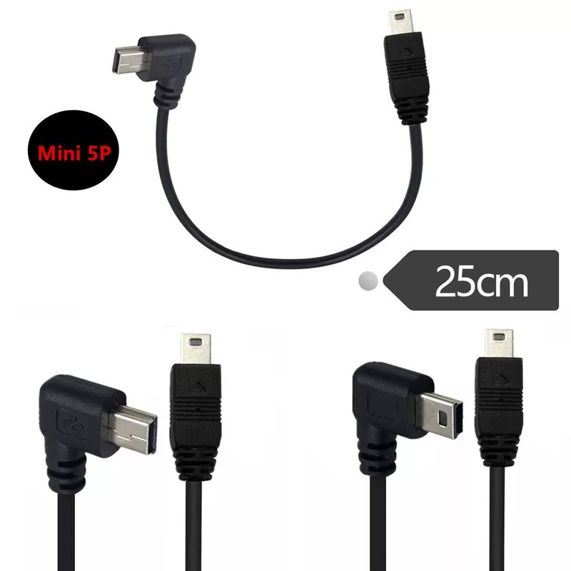 [USB-кабель 90° T-образный разъем мини 5P к мини 5P, кабель продления для цифровых фотоаппаратов]
