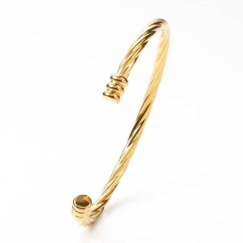 Fashion Geometric Titanium Steel Plating Bangle