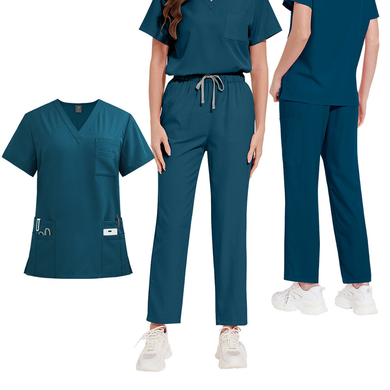 Nurse Work Uniform Surgical Gown Surgical Scrub Scrub Suit Operating Room Straight Pants Solid Color Doctor Set Wholesale Nurse Work Uniform Surgical Gown Surgical Scrub Scrub Suit Operating Room Straight Pants Solid Color Doctor Set Wholesale