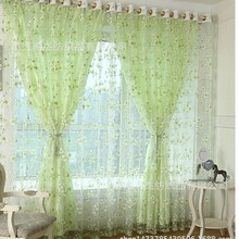厂家供应新款三叶花胶印窗纱窗帘 卧室成品窗帘跨境亚马逊批发