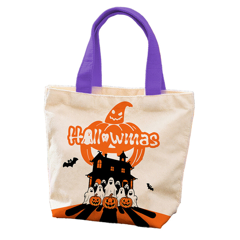国境を越えた新しいハロウィーンのキャンバスショッピングバッグクリスマスイブ環境に優しいバッグホリデークリエイティブポータブルギフトバッグのカスタマイズ|undefined