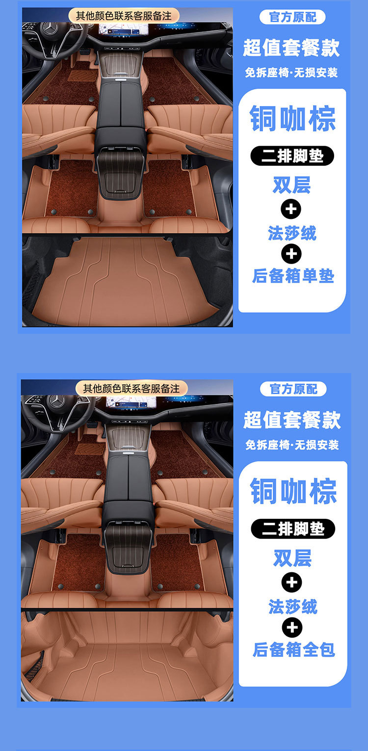 Mercedes-Benz E-Class E300 Full Coverage Car Interior Leather Floor Mats